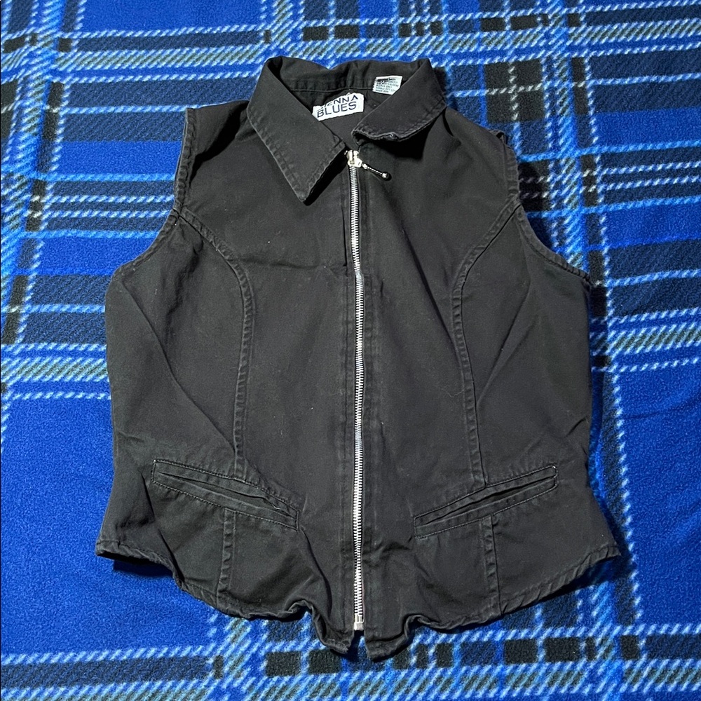 Anna Sui Black Zip-Front Women's Vest